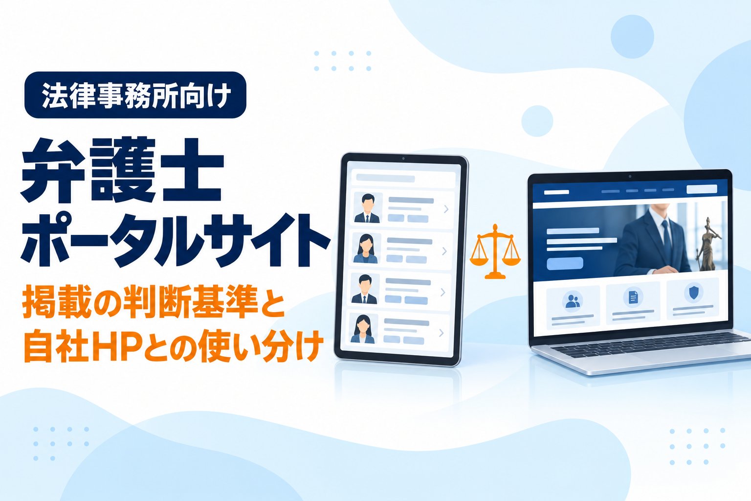 弁護士ポータルサイト｜掲載の判断基準と自社HPとの使い分け