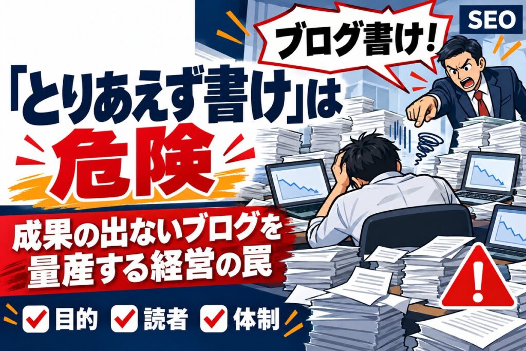 ブログが集客に良いらしいから書け」は危険｜成果の出ないブログを量産する経営の罠
