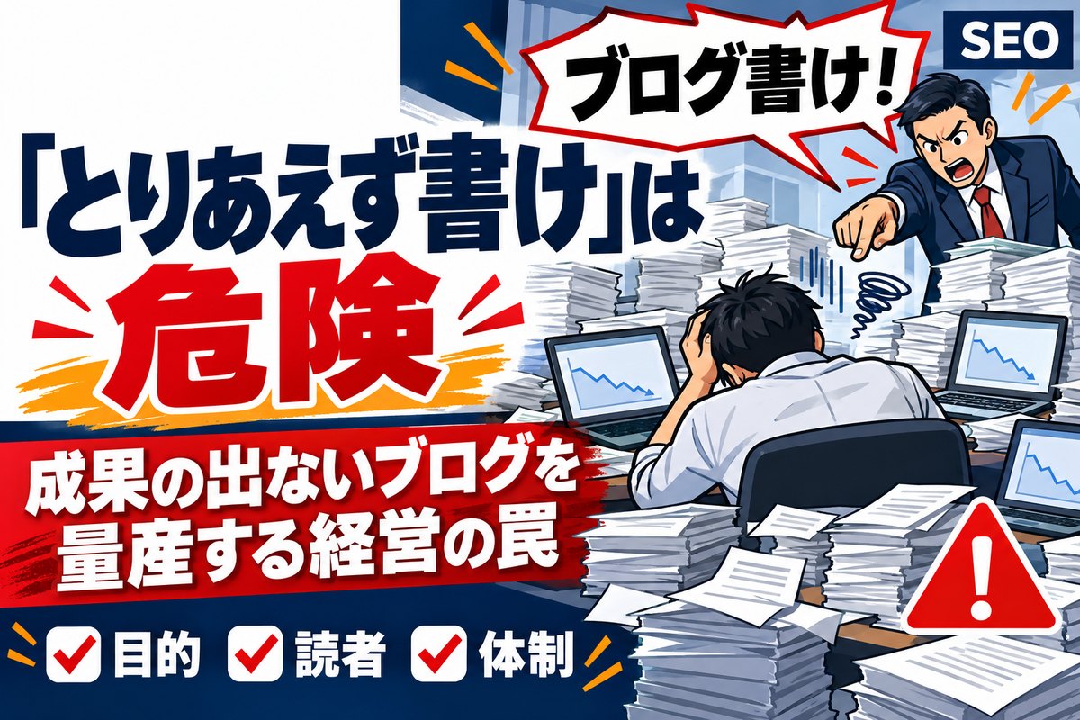 ブログが集客に良いらしいから書け」は危険｜成果の出ないブログを量産する経営の罠