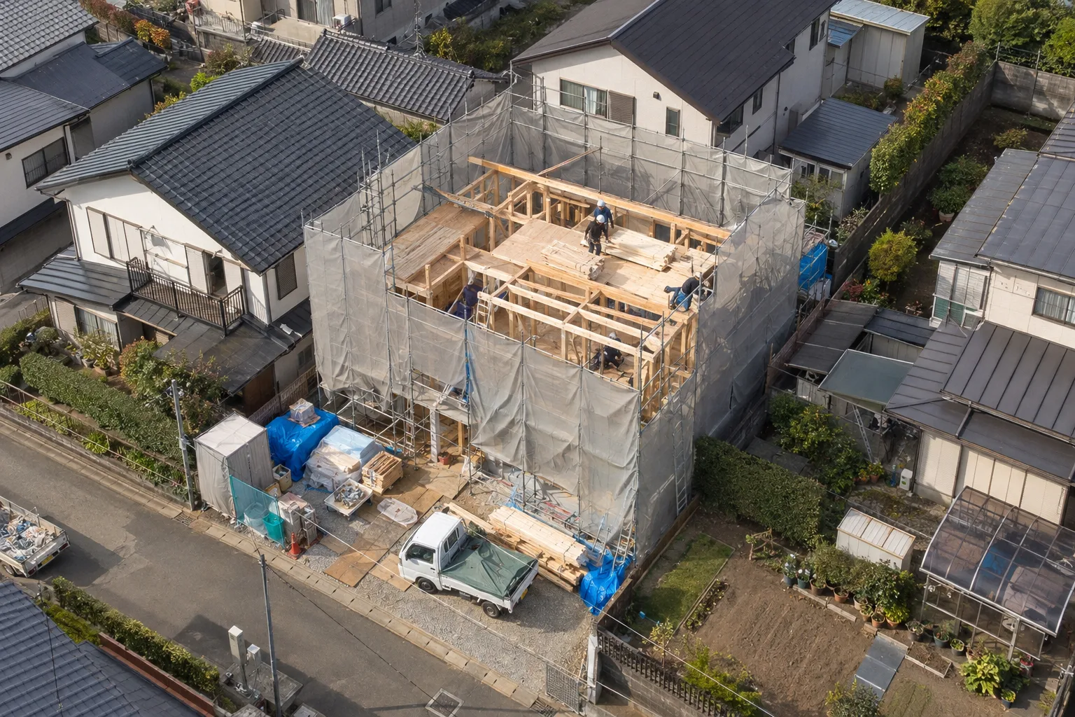 施工事例の空撮イメージ