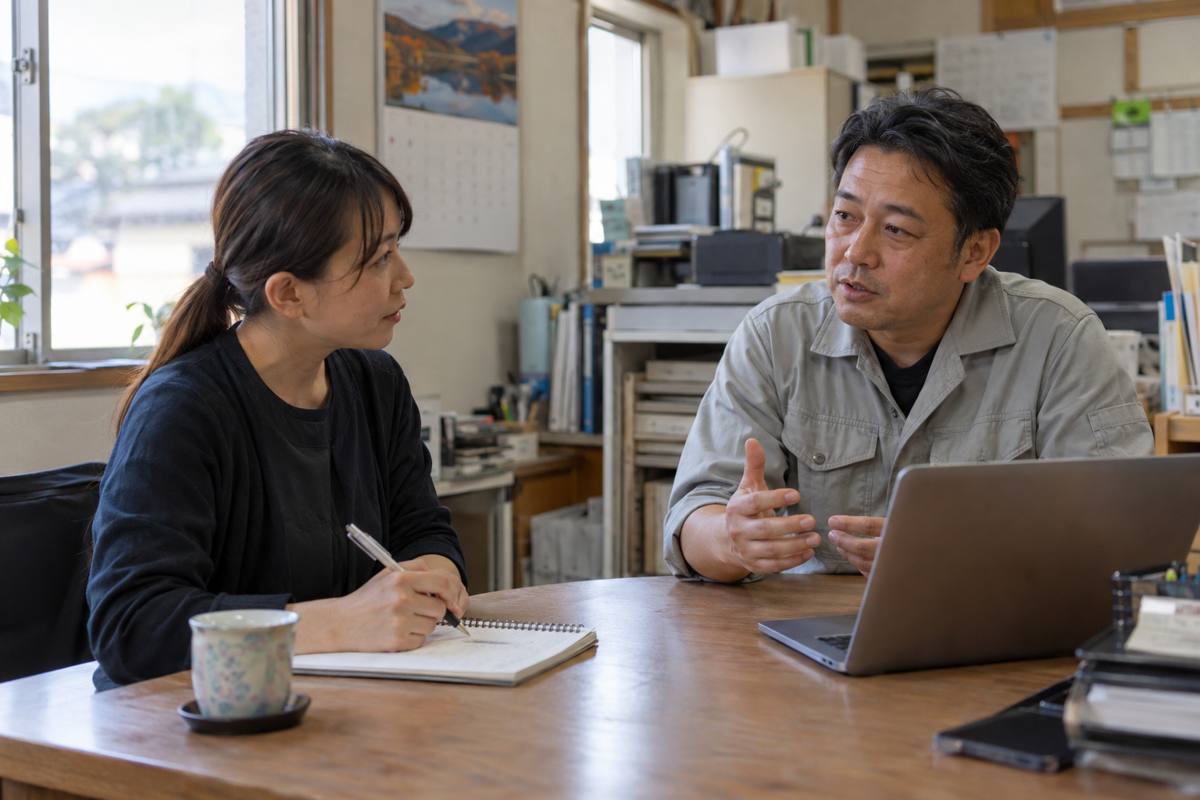 採用ページ制作のためのヒアリングの様子